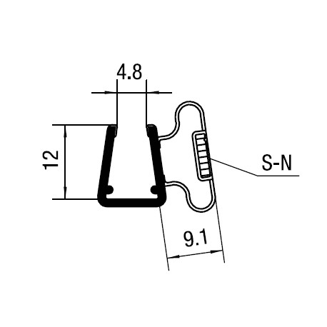 Profil mit Magneteinlage