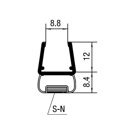 Türdichtprofil mit Magneteinlage