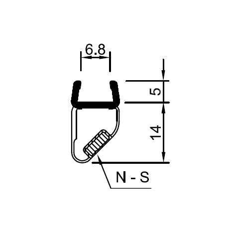 Türdichtprofil mit Magneteinlage