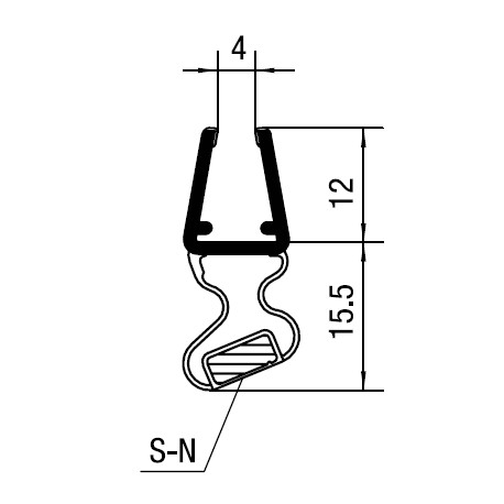 Türdichtprofil mit Magneteinlage