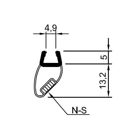 Türdichtprofil mit Magneteinlage