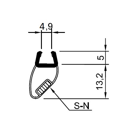 Türdichtprofil mit Magneteinlage