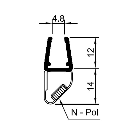 Profil mit Magneteinlage