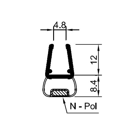 Profil mit Magneteinlage